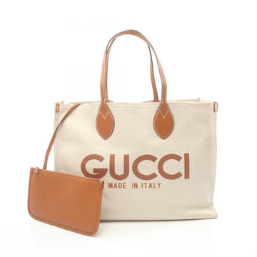Beige Leather Gucci Tote