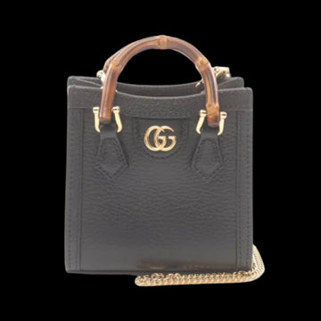 Black Leather Gucci Handbag
