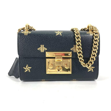 Black Leather Gucci Shoulder Bag
