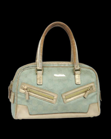 Blue Canvas Gucci Handbag