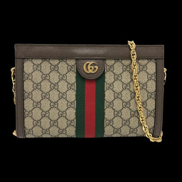 Brown Fabric Gucci Shoulder Bag