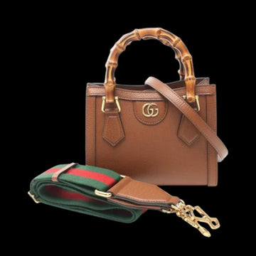 Brown Leather Gucci Bamboo