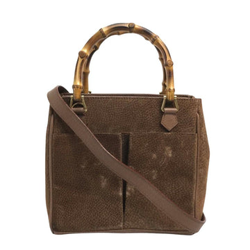 Brown Suede Gucci Bamboo