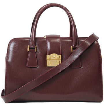 Burgundy Leather Gucci Handbag