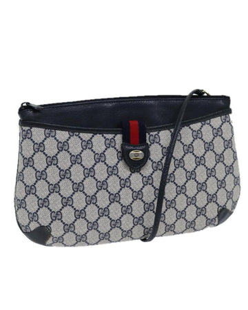 Navy Canvas Gucci Shoulder Bag