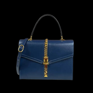 Navy Leather Gucci Sylvie