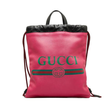 Pink Leather Gucci Backpack