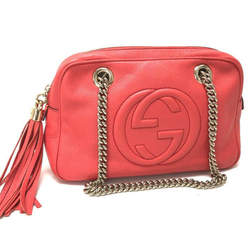 Pink Leather Gucci Shoulder Bag