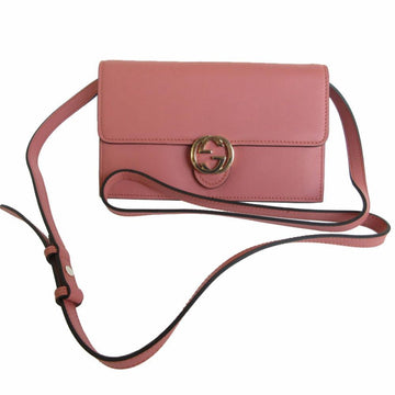 Pink Leather Gucci Shoulder Bag