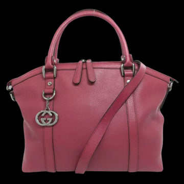 Pink Leather Gucci Tote