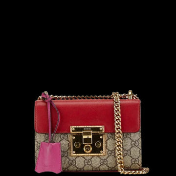 Red Canvas Gucci Shoulder Bag