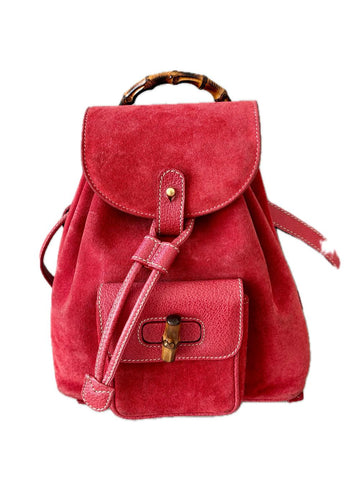 Red Leather Gucci Backpack