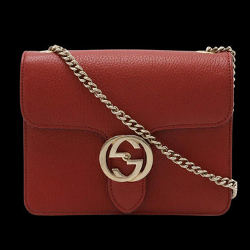 Red Leather Gucci Shoulder Bag
