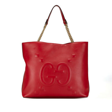 Red Leather Gucci Shoulder Bag