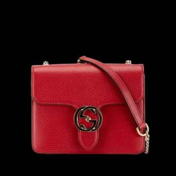 Red Leather Gucci Shoulder Bag