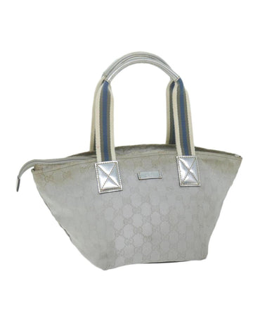 Silver Canvas Gucci Handbag