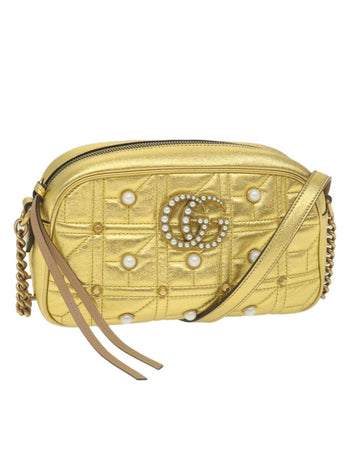 Yellow Leather Gucci Shoulder Bag