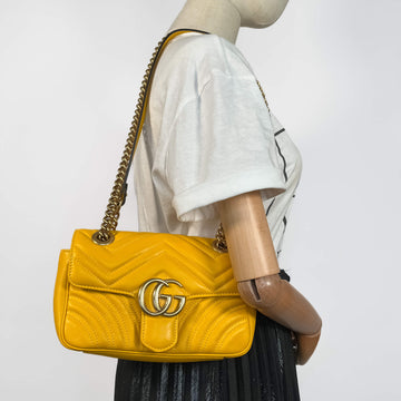 Yellow Leather Gucci Marmont