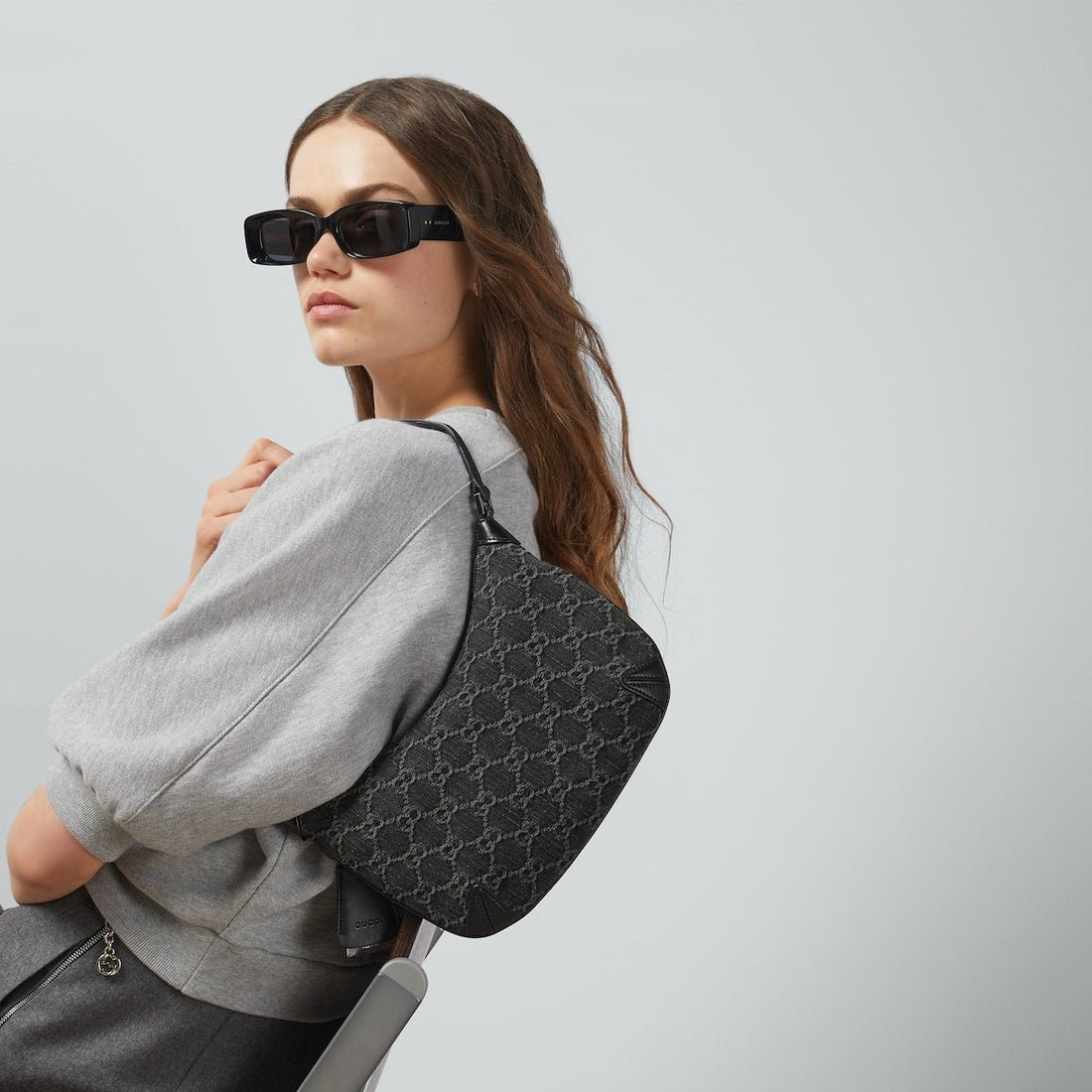 Gucci Horsebit Slim Shoulder Bag Black
