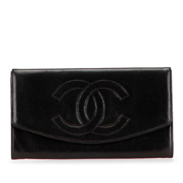 Chanel Coco Mark Calfskin Long Wallet