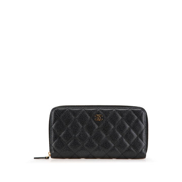 Chanel Coco Mark Matelassé Caviar Skin Long Wallet