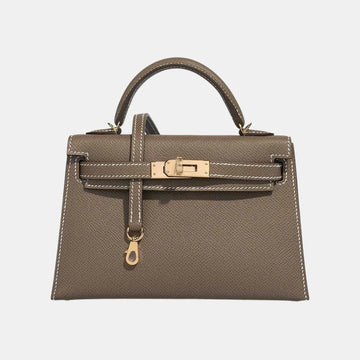 Kelly Mini Epsom Etoupe GHW