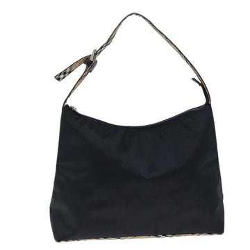 Burberry Nova Check Shoulder Bag Nylon Black Beige Auth hk1319