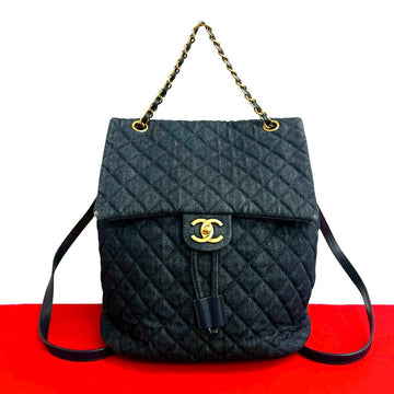 Chanel Matelassé Denim Leather Backpack
