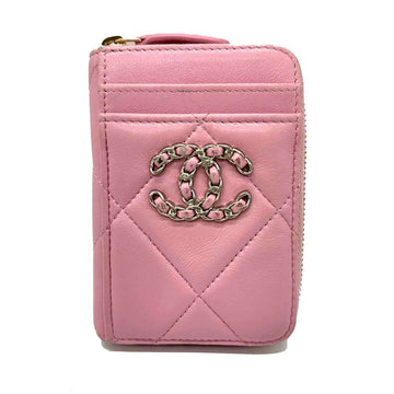 Top Quality Chanel Leather Matelasse Coin Case Pink Wallet