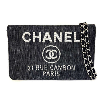 Top Quality Chanel Leather/canvas Chain Wallet Deauville Flap Long Wallet