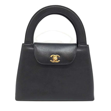 Top Quality Chanel Leather Skin Handbag Black Gold