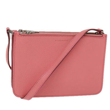 Burberry Shoulder Bag Leather Pink Auth ki4506