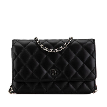 Chanel Coco Mark Matelasse Lambskin Chain Shoulder Wallet