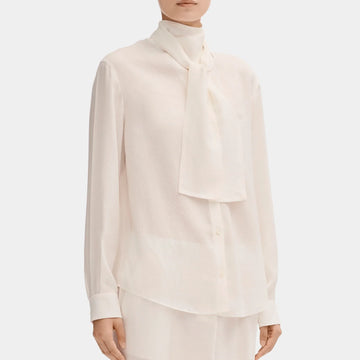 Long Sleeved Blouse in Silk Jacquard