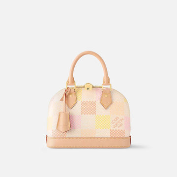 Alma BB Peach Damier Giant Canvas Handbag