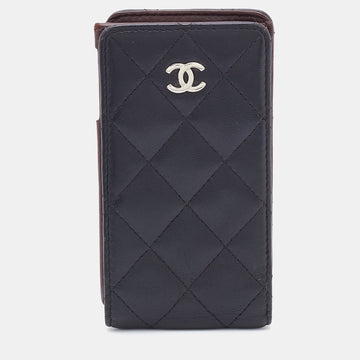 Top Quality Chanel Black Quilted Leather CC iPhone4/5 Case