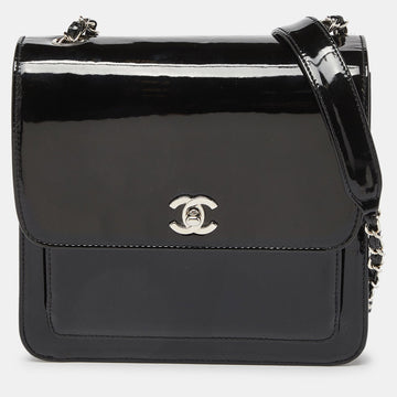 Top Quality Chanel Black Patent Leather Vintage CC Square New Bag