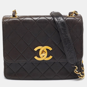 Top Quality Chanel Black Quilted Leather CC Square New Chain Bag