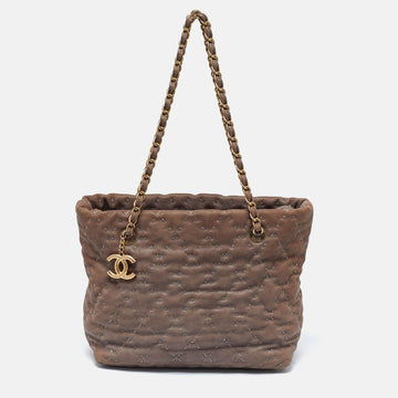 Top Quality Chanel Brown Quilted Leather Leather Wild Stitch Tote