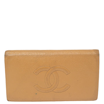 Top Quality Chanel Beige Leather Leather CC Cambon Wallet