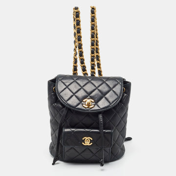 Top Quality Chanel Black Quilted Leather Vintage Duma Backpack