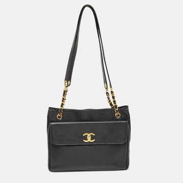 Top Quality Chanel Black Leather Leather Classic Pocket Shoulder Bag