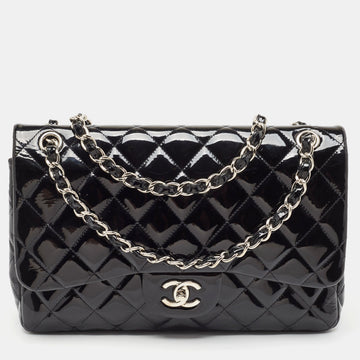 Top Quality Chanel Black Quilted Patent Leather Jumbo Classic Double New Bag