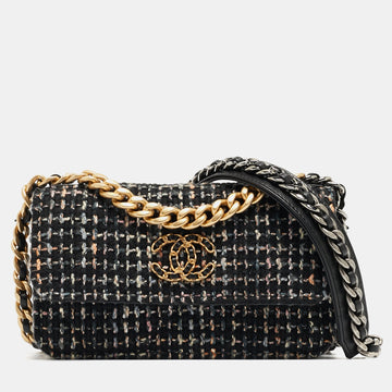 Top Quality Chanel Black Tweed 19 WOC Bag