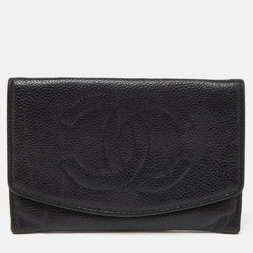 Top Quality Chanel Black Leather Leather CC Timeless Continental Wallet