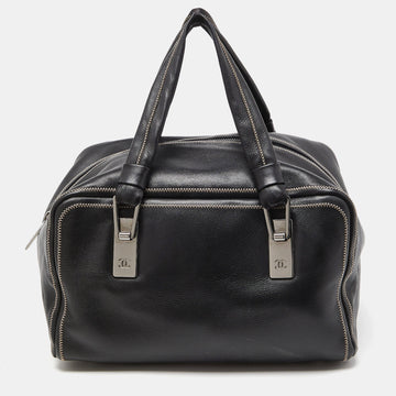 Top Quality Chanel Black Leather CC Bowler Bag
