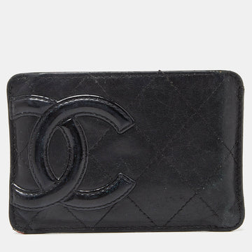 Top Quality Chanel Black Quilted Leather Cambon Ligne Card Holder