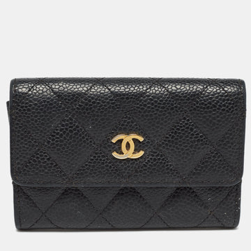 Top Quality Chanel Black Leather Quilted Leather CC New Card Case