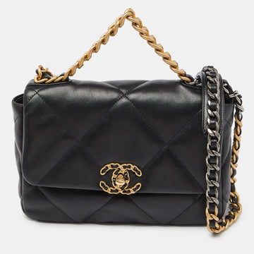 Top Quality Chanel Black Quilted Leather Small 19 New Bag