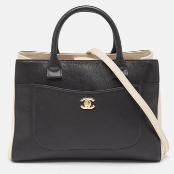 Top Quality Chanel Black/Cream Leather Small Neo Executive Shopper Tote